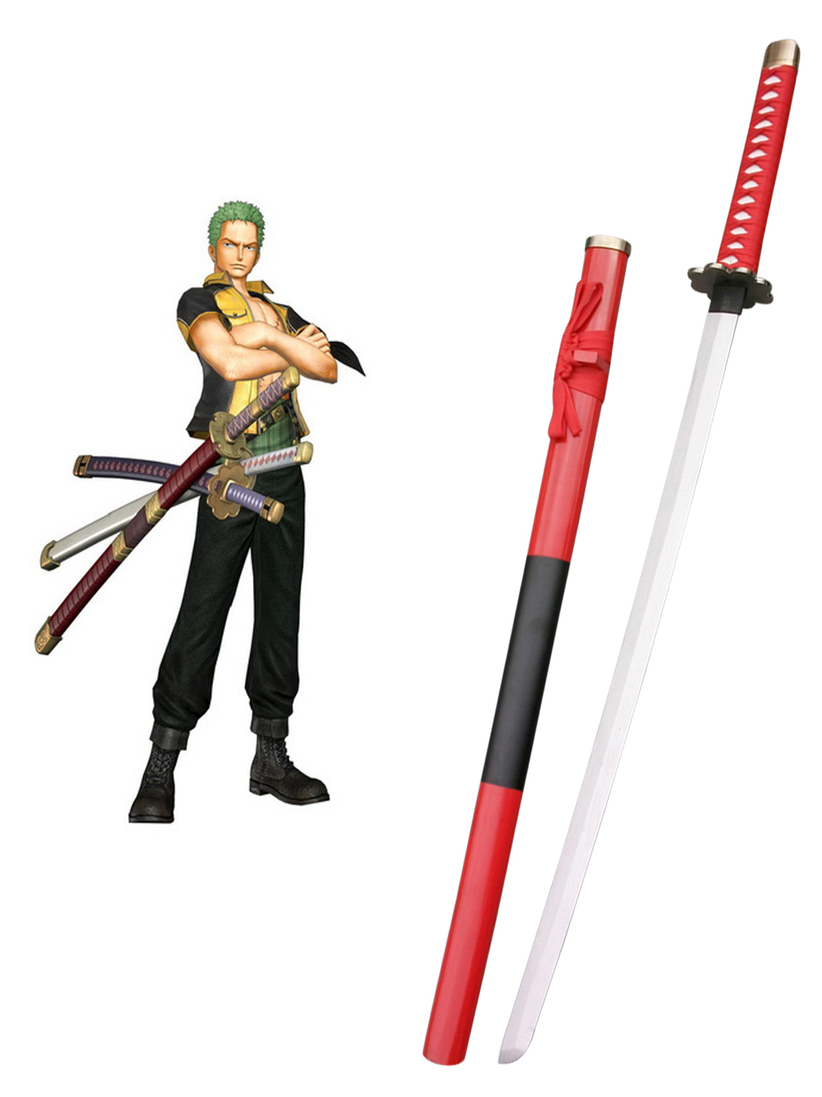 One Piece Roronoa Zoro Three Sword Style Cosplay Wooden Weapons